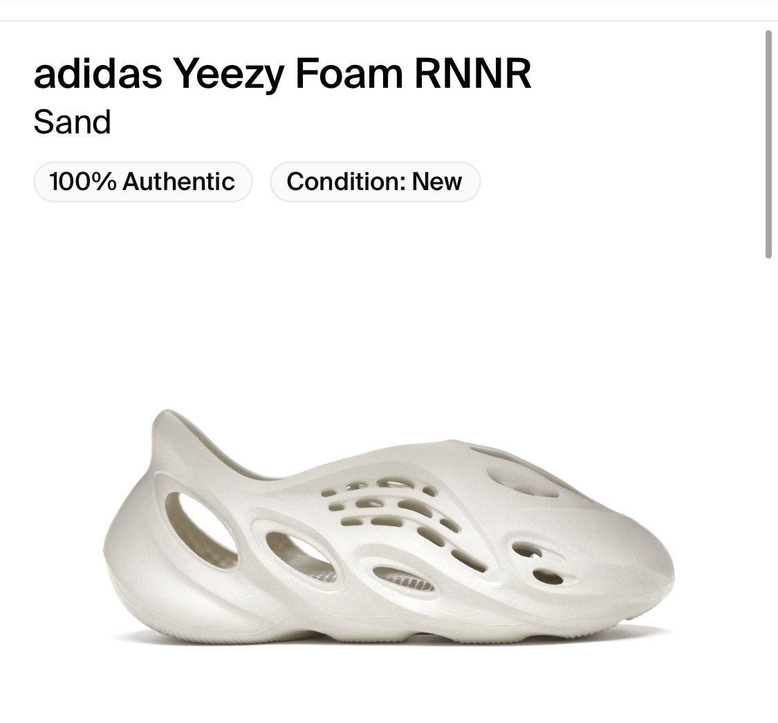 Adidas Yeezy Foam RNNR Sand Size 7