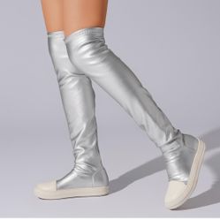 Silver OTK Boot Thigh High Boot Sneaker Boot 10.5/11