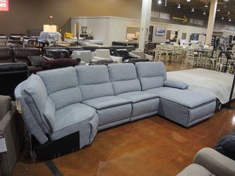 4pc Sectional - Light Blue-Gray | L-Shaped Couch | Corner Couch