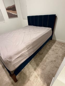 Queen velvet bed frame