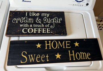 Set of two wood signs