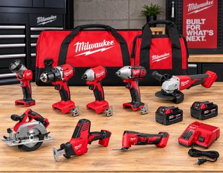 M18 18-Volt Lithium-Ion Cordless Combo Kit (8-Tool) with (2) Batteries Charger BRAND NEE