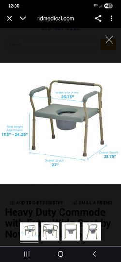 Heavy Duty Commode with Extra Wide Seat by Nova 