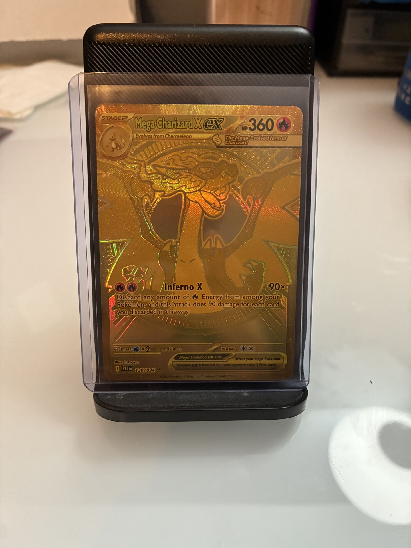 Pokemon Mega Charizard ex Gold 130/094 Card