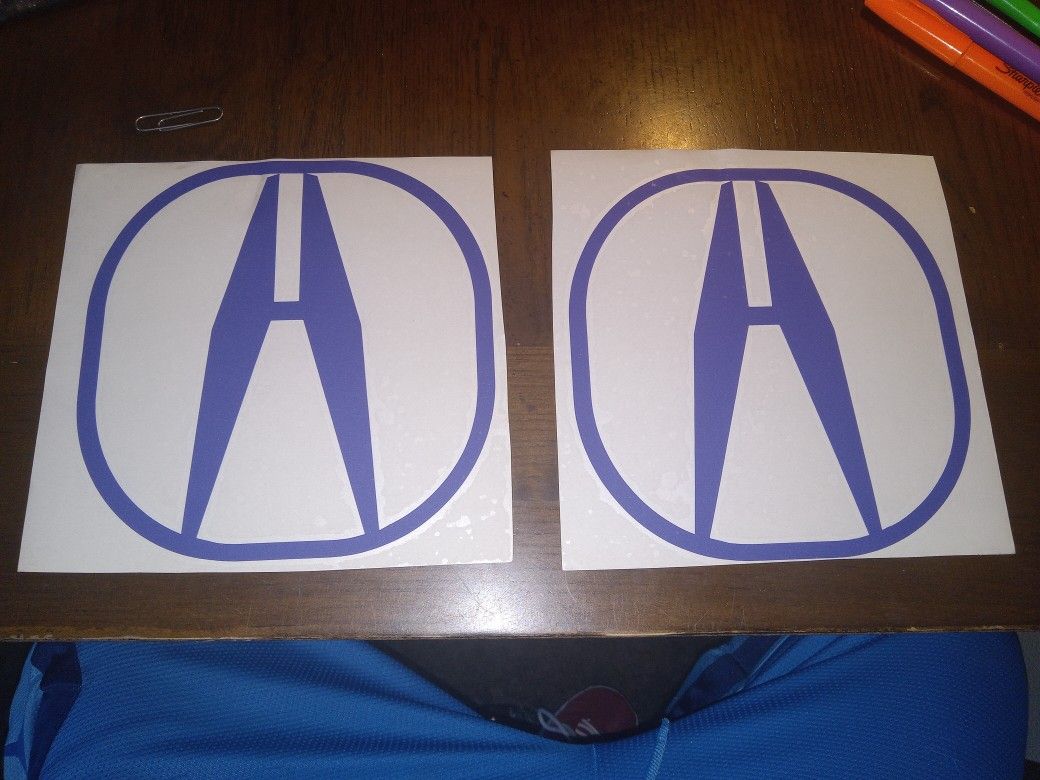 ACURA Symbol Auto Exterior Peel-n-Stick Sticker Decal ×2