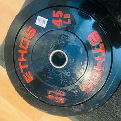 bumper plate for a barbell 2inch 45 lbs- single
