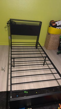 New bed frame twin with plug and led lights