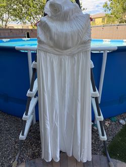 White Strapless Formal Gown