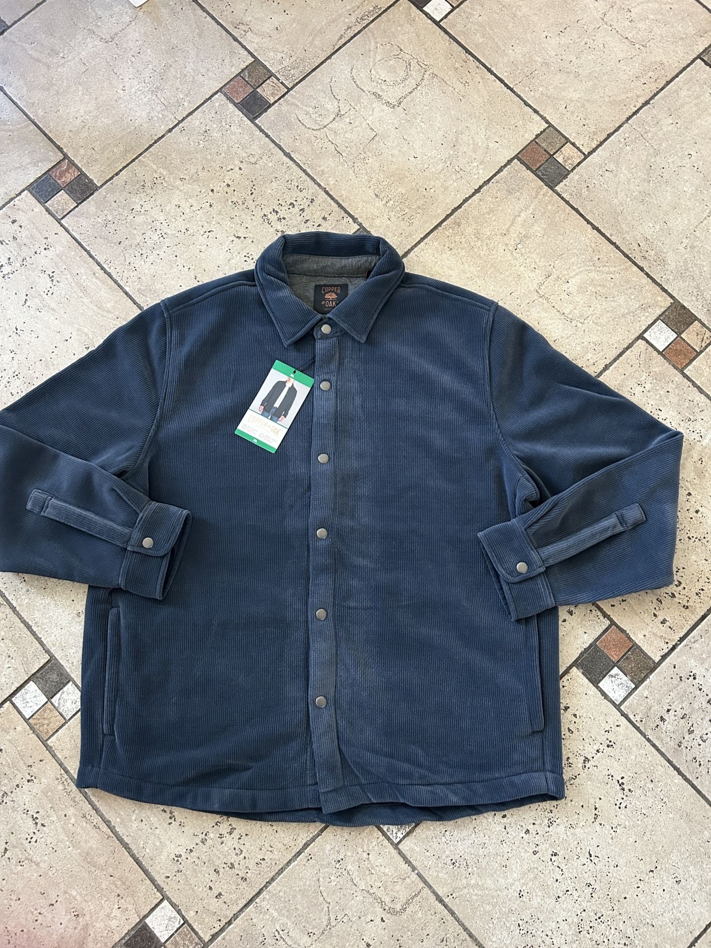 NWT Copper&Oak men’s premium shirt jacket dark blue Size XL