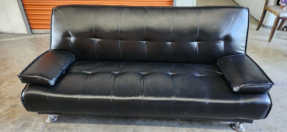 Leather Futon Couch Bed FREE DELIVERY 