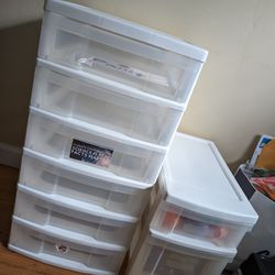 6 Plastic Drawers Storage And 2 Drawers 