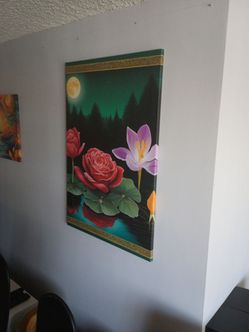 Gathering of flowers painting on canvas