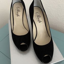 Black Peep Toe Heels 