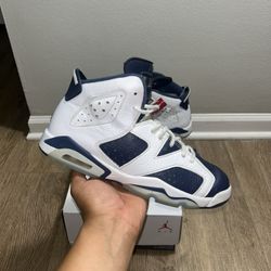 Nike Air Jordan 6 Retro Gs Olympic 2024 Size 7Y Authentic Used Rare Aj6 White Mj