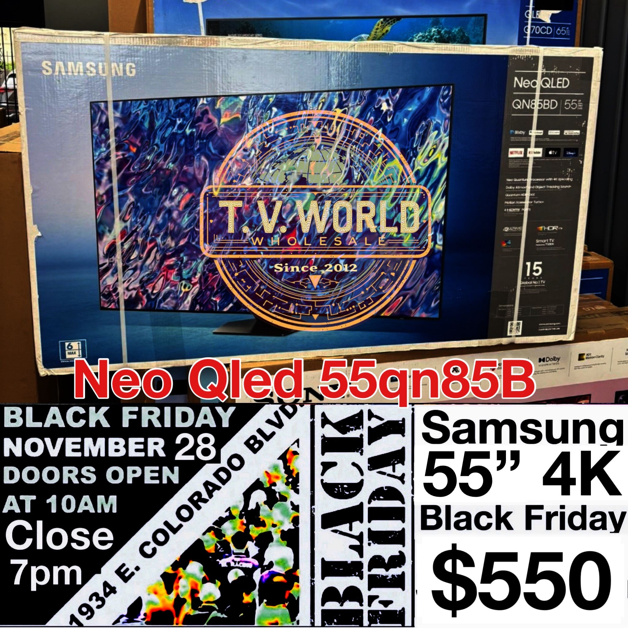 Samsung 55 Inch 4K Neo QLed 55qn85B black Friday sale
