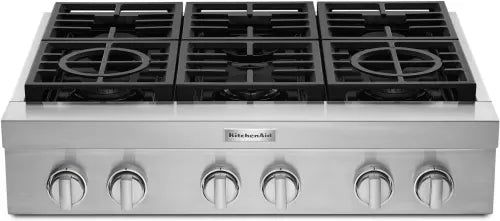 KitchenAid KCGC506JSS Commercial-Style 36" Built-In Gas Rangetop - Stainless steel