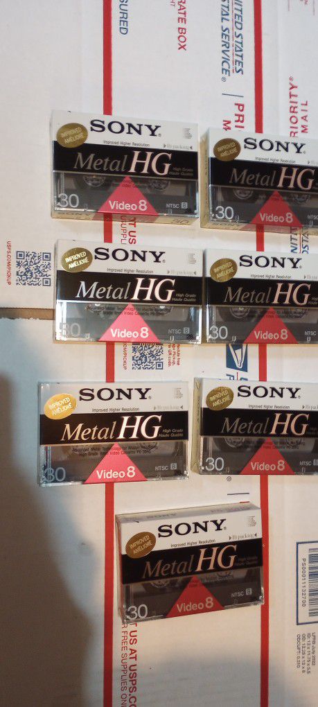 Sony Metal HG Video 8 Tapes All 7 Brand New Sealed
