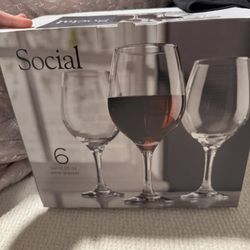 Social 6 Set Of 6 12.25 Oz Wine Glasses 
