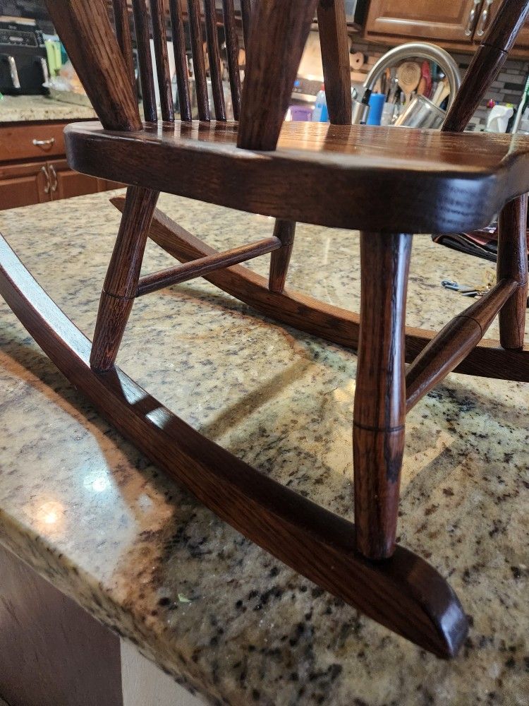 Solid Oak Kids Rocker