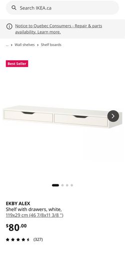 IKEA floating shelf with drawers