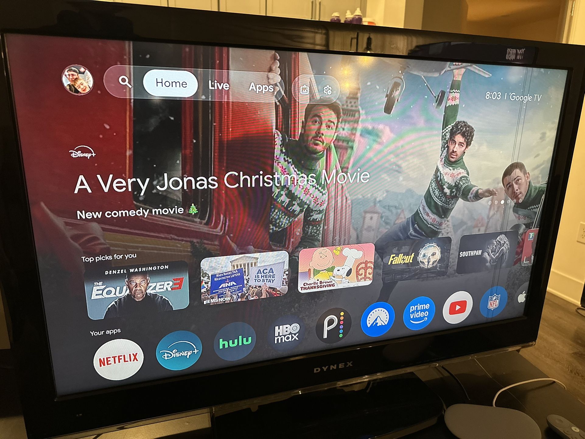 Dynex 42” Flat Screen TV w/ Remote – Works Great (Minor Line on Screen)