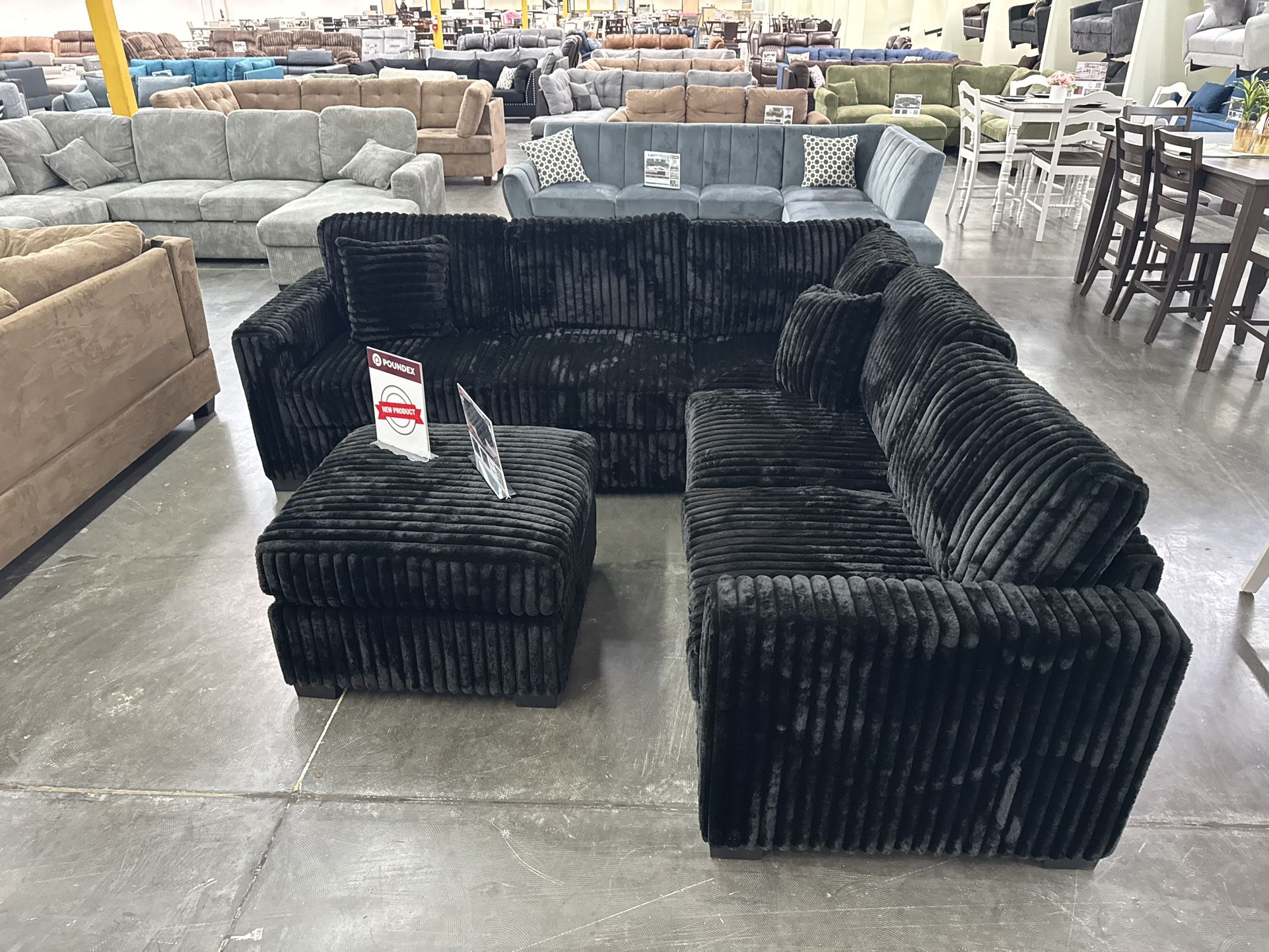 New Black Sectional 