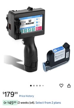 Handheld Printer Gun with Fast-Drying Solvent Cartridge for QRCode Barcode (0.5 Inch Nozzle)
