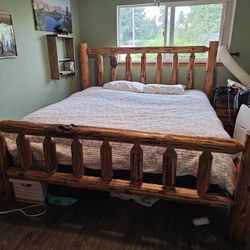 Log California King Bed Frame
