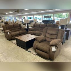 Tulen Chocolate Reclining Living Room Set