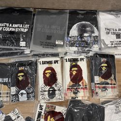 BRAND NEW Awful lot of cough syrup and Bape Shirts