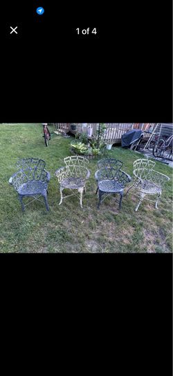 4 - aluminum patio chairs