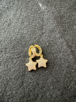 Gold dangling crystal over earrings - New!