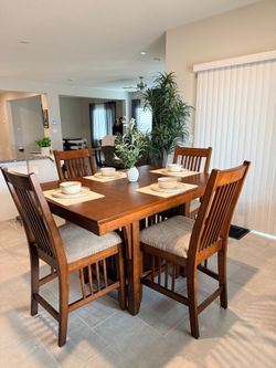 Counter Height Dining Table Set w/ 4 Chairs, Extension & Lazy Susan - $350 OBO