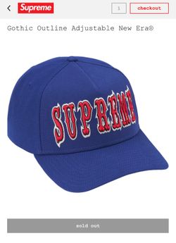 SUPREME - SS26 Gothic Outline Adjustable New Era® RED -BLUE