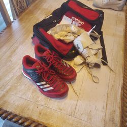 Adidas Girls Volleyball Shoes,brace, Knee Pads and Backpack