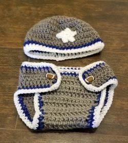 Football diaper cover set with booties photo prop