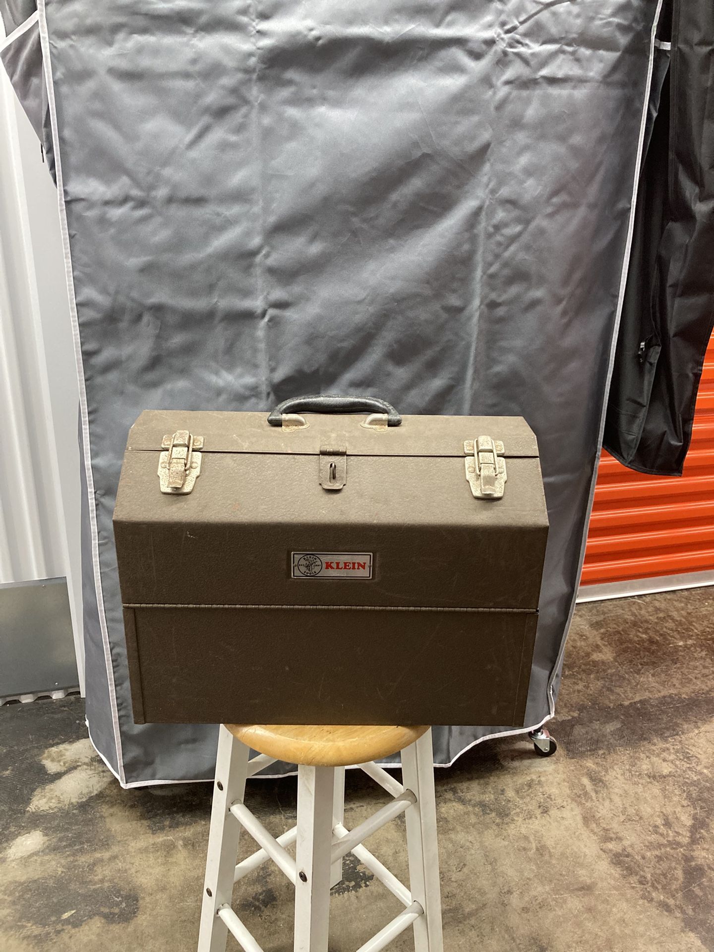 Vintage Klein Tools Brown Tool Box, Model No. 54405R