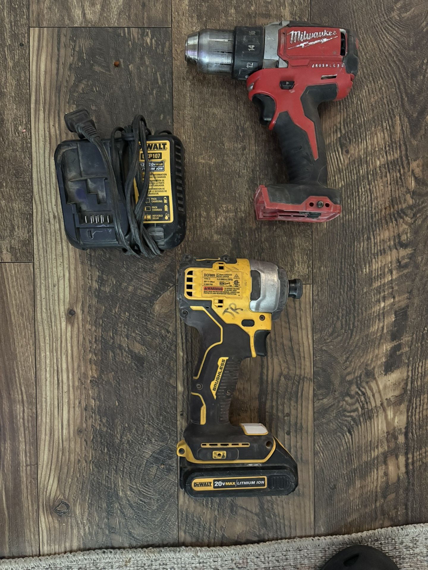 Milwaukee and Dewalt tool