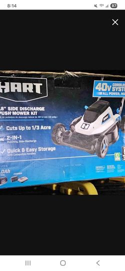 Hart 40V lawn mower with 64Ah battery & charger