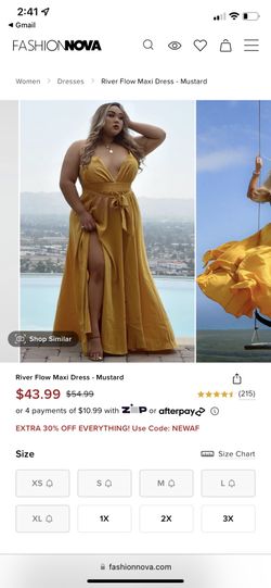 Fashion nova Maxi Dress 1x Mustard 