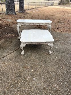 White marble coffee and sofa table