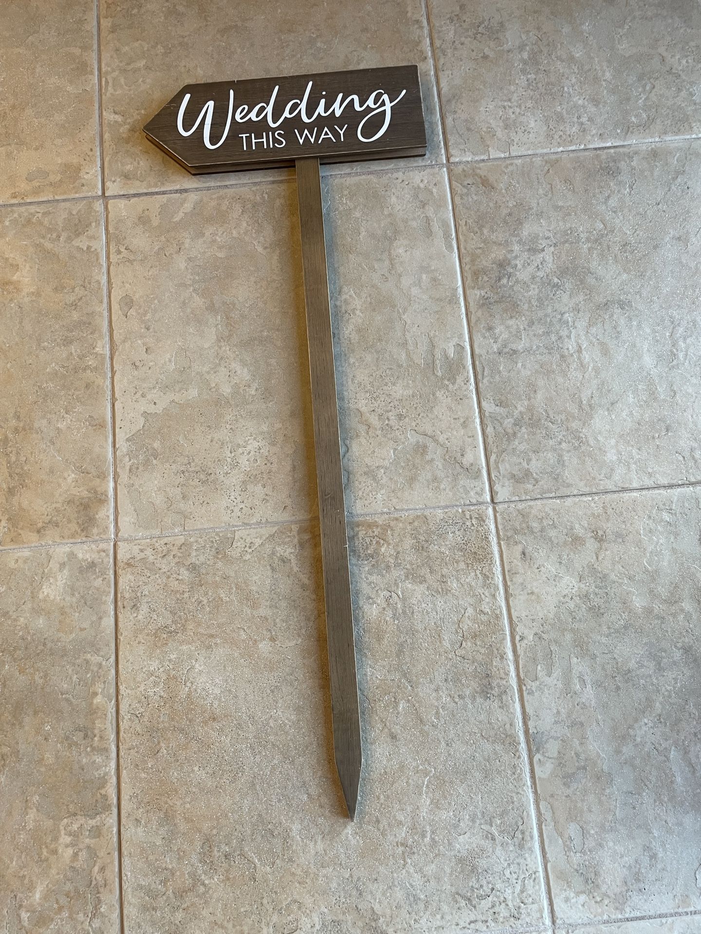 Wedding This Way Wood Stake