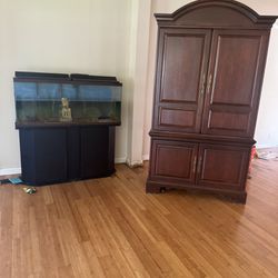 Tv Stand And Large Aquarium With Stand