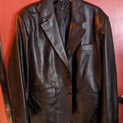For Sale Black Leather Extra Large Lamb Skin Blazer New, Fits Snug. $125 OBO