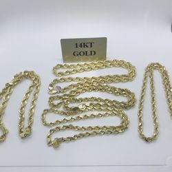 New arrivals @Karen’s Jewelry! 14K Gold Diamond Cut Rope Chains!