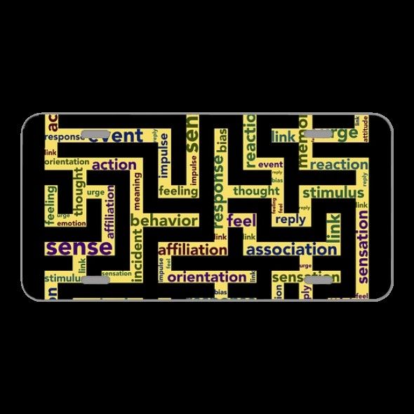 License Plate Novelty Car Front Mindset Stimulus Response Emotion