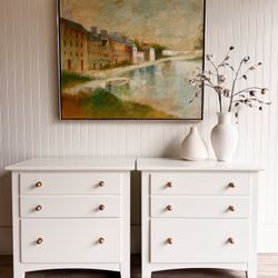 Set of 2 Spacious Fully Refinished Nightstands by Stanley! 🌿 Bedside Tables & Side Tables!