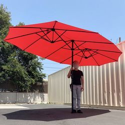 New in box $95 Large 15 FT Double Sided Umbrella Outdoor Patio Garden Yard (Weight base not included) 