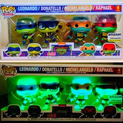 TMNT: Glow Mutant Mayhem Funko Pop! 4-pack