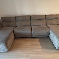 Grey Reclining Sectional